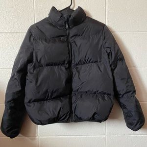 Black Cropped Puffer Jacket